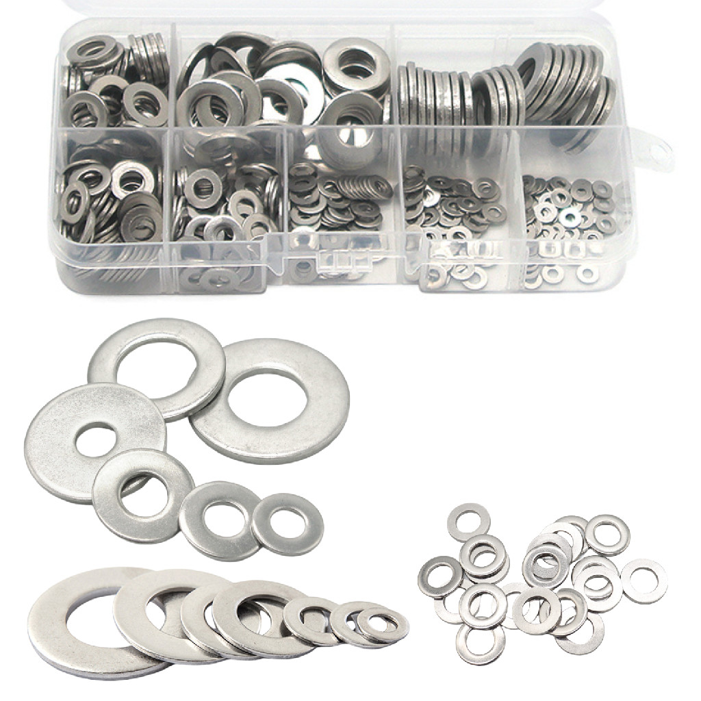 KIT 400 ARRUELAS PLANAS AÇO INOX M2 M2.5 M3 M4 M5 M6 M8 M10 em Oferta na Shopee