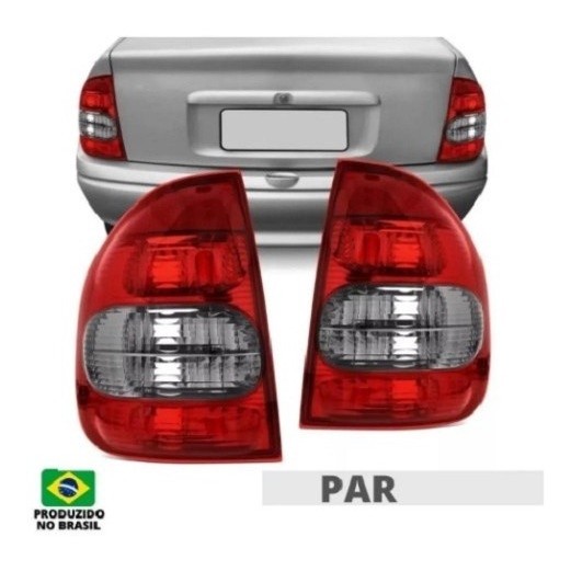 Par Lanterna Traseira Corsa Sedan Classic 2000 A 2010 Fumê