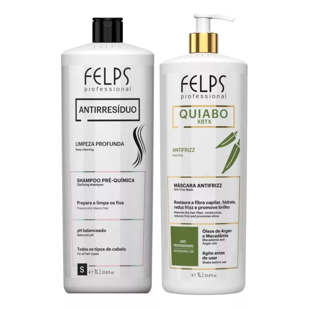 Felps Máscara Antifrizz 1L e Antirresíduo 1L - Beauty