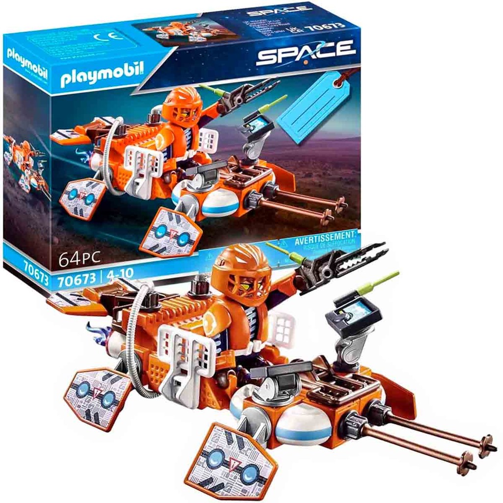 Playmobil Space Mini Boneco Patrulheiro Espacial + Nave - Sunny 70673