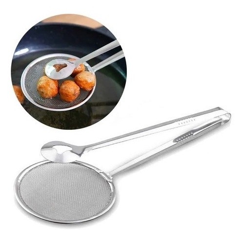 Escumadeira Para Fritura Com Pegador Inox Batata Frita Alta Qualidade em Inox