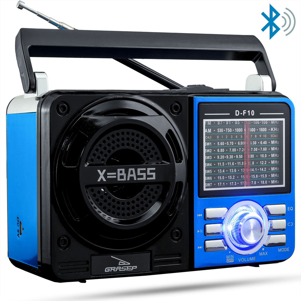 Rádio Radinho Bluetooth Retrô Vintage D-F10 Am Fm Usb Sd Aux P2 Analógico em Oferta na Shopee