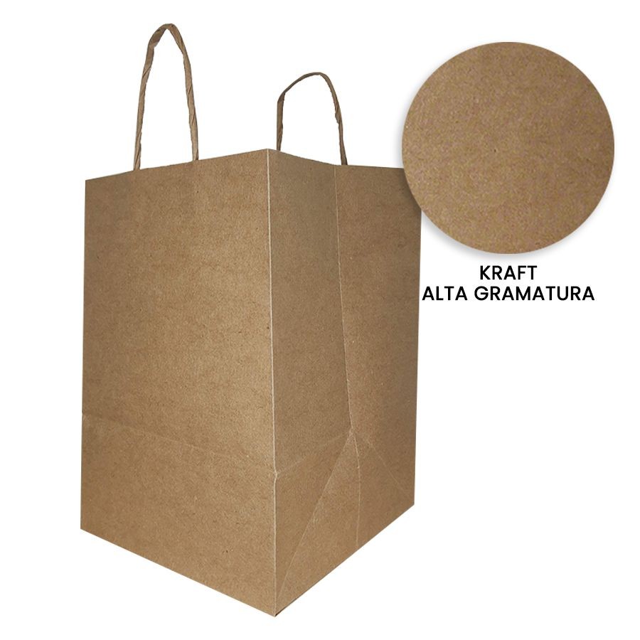 Sacola de Papel - Kraft Premium - Fundo Largo - 10 unidades - Rizzo