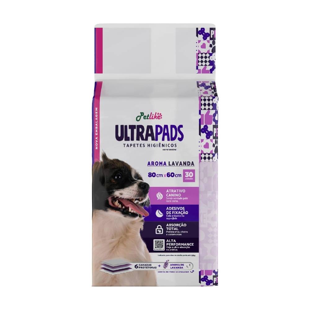 Tapete Higiênico Petlike Ultra Pads Lavanda 30 Unidades em Oferta na Shopee