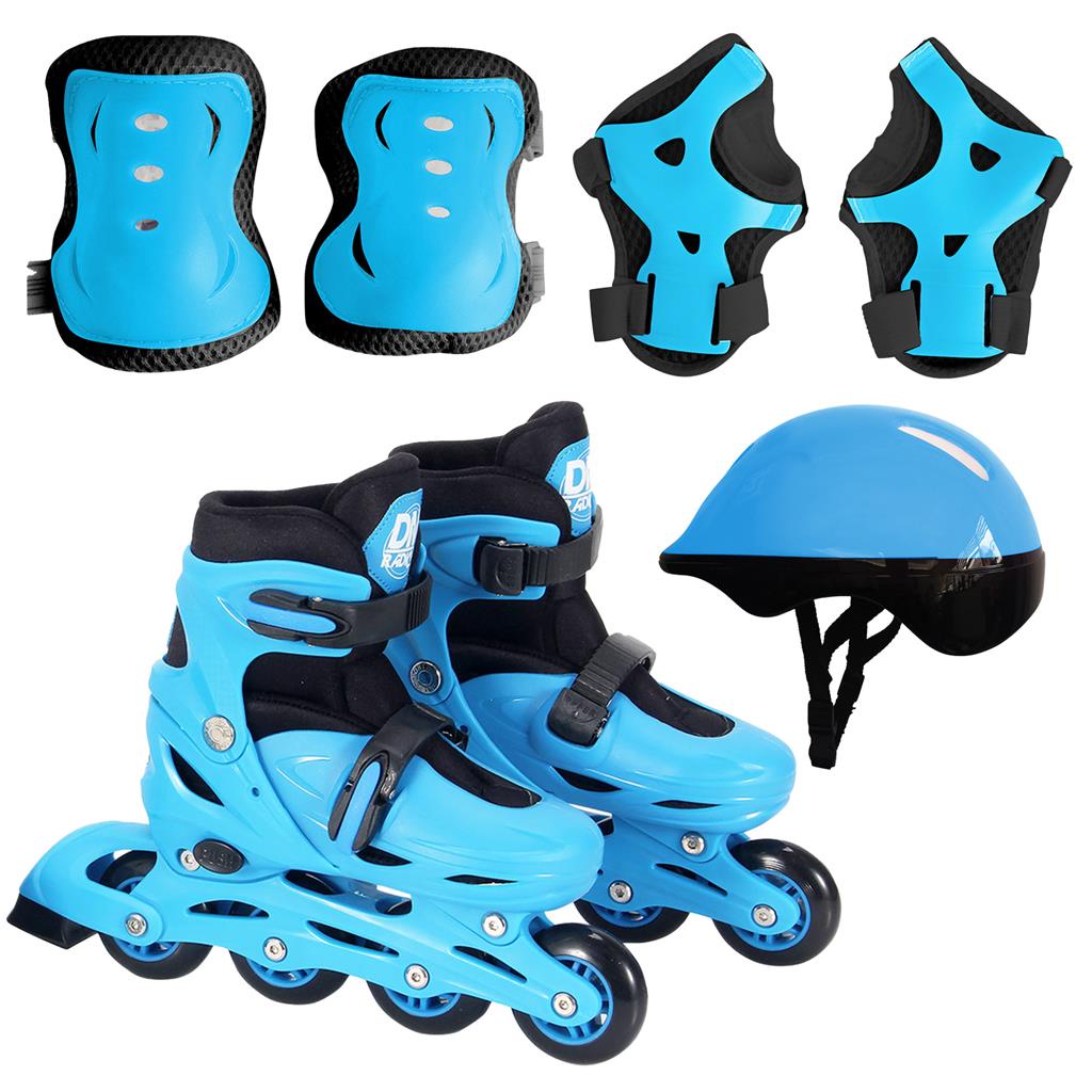 Patins Masculino Com Acessorios Menino Azul 30 Ao 41 Ate 80kg Radical - Dm Toys