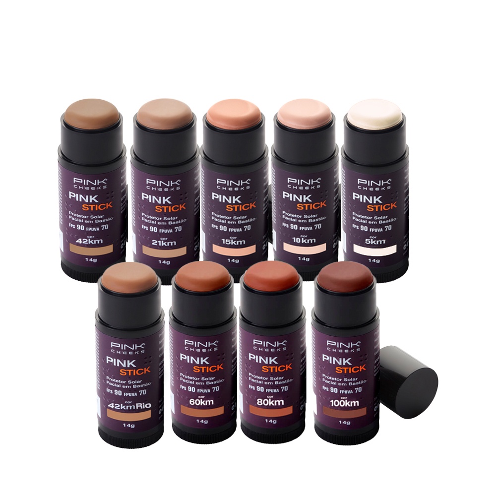 Protetor Solar e Base Pink Stick FPS90 FPUVA70 14g- Pink Cheeks - Todas as Cores