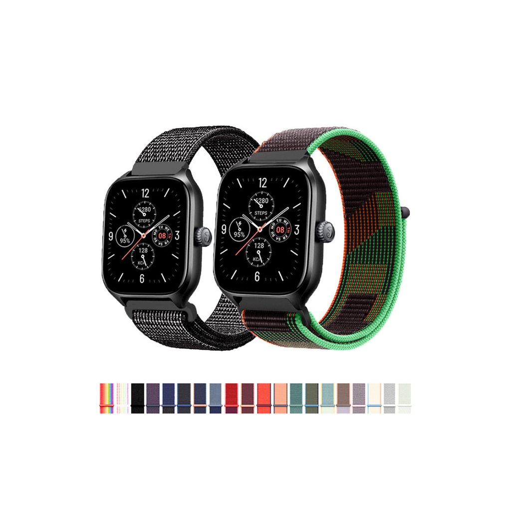 Pulseira 20mm Nylon Amazfit Gts 2 Mini/Bip U/ Bip U Pro/Gts 2E para Smartwatch Relógio Velcro