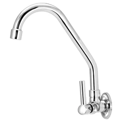 Torneira Bica Móvel Luxo De Parede 1/4Pol Volta Em Plástico ABS Cromado Jato Espumante Base De Metal