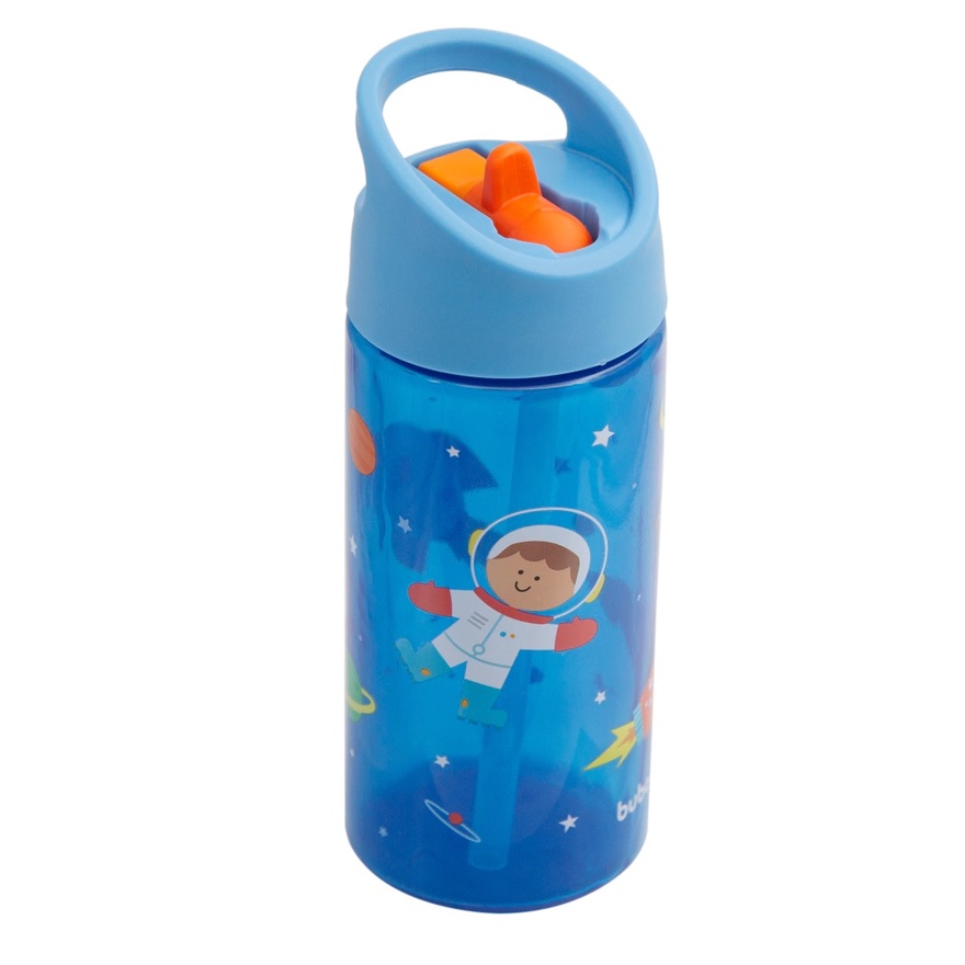Garrafa Infantil de Água Copo Infantil com Canudo Retratil Aventuras Astronauta - Buba