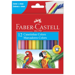 Caneta hidrográfica Colors 12 cores 150112CZF Faber-Castell em Oferta na Shopee