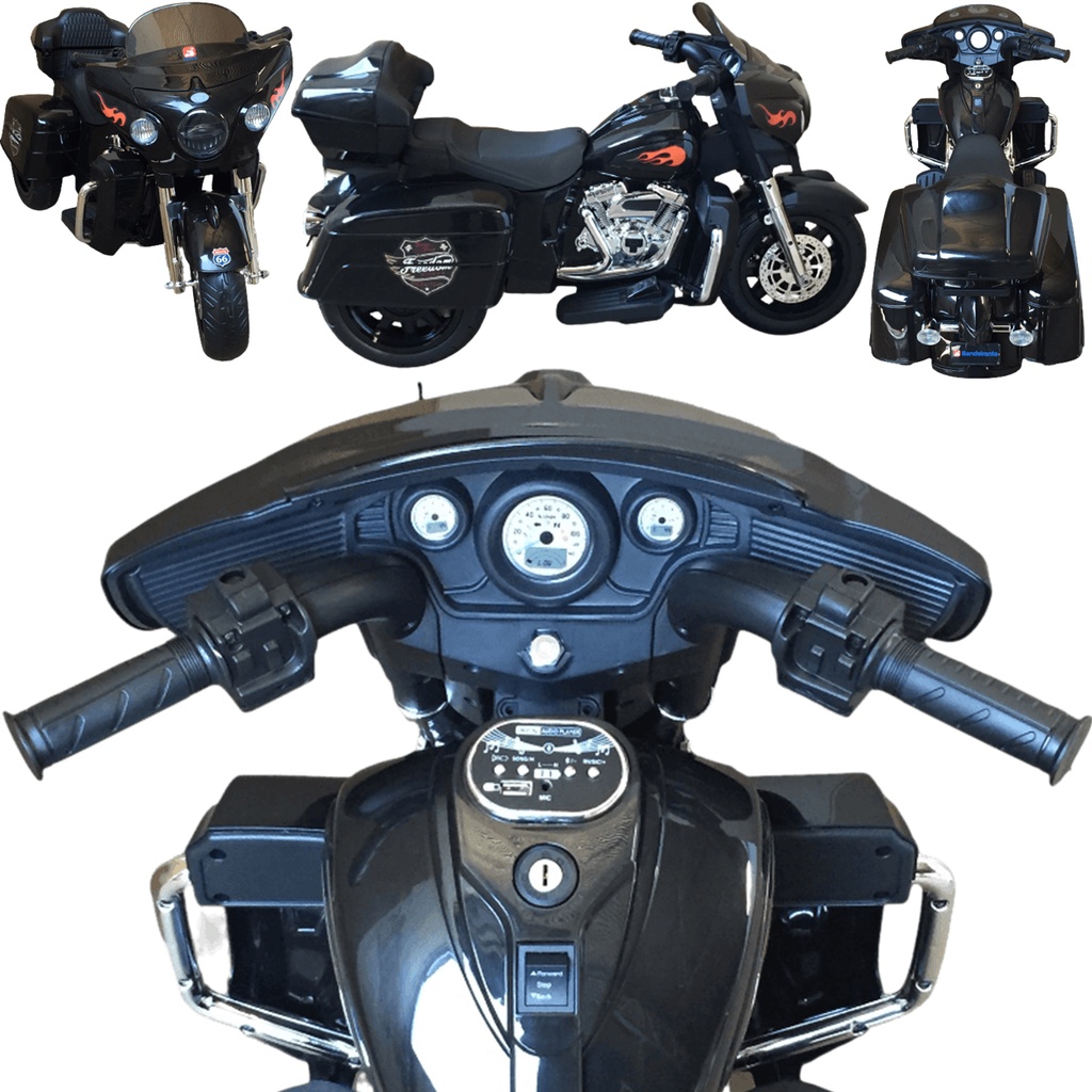 Moto Eletrica Infantil Bandeirante King Rider 12V Black Preta — imagem 2 de 2