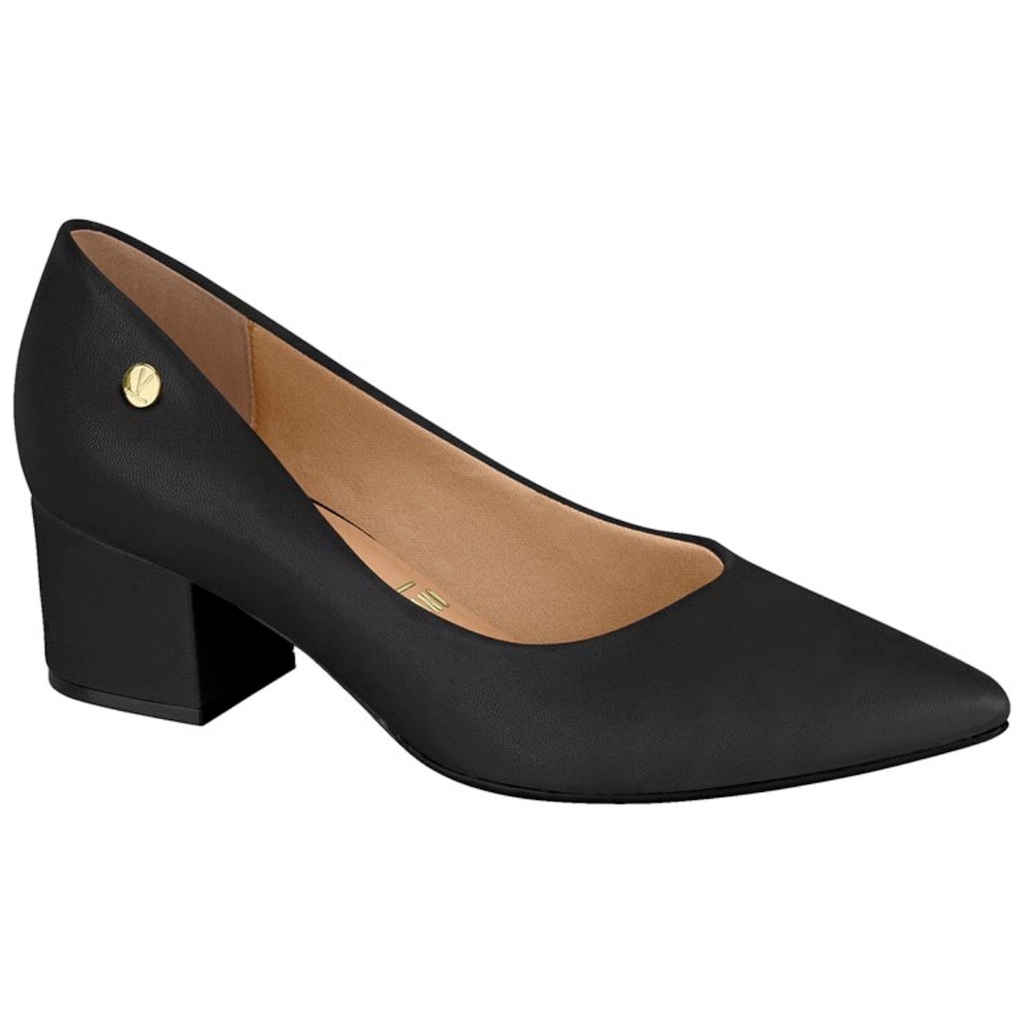 Scarpin Vizzano Feminino Salto Baixo Grosso Conforto Original - Women Shoes