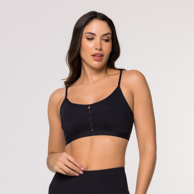 Top Básico Coringa Fitness Academia Poliamida Preto Coleção Concept Lot Fitness