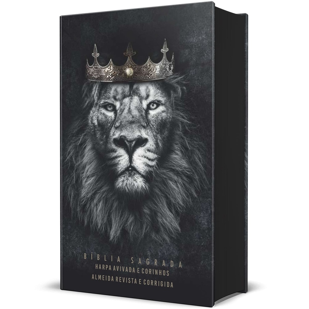 Bíblia RC Econômica Letra Gigante Capa Dura Com Harpa E Corinhos Leão Rei dos Reis em Oferta na Shopee