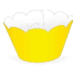 Mini Wrapper Mini Cupcake - Amarelo - 3cm x 14,5cm - 12 unidades - Nc Toys