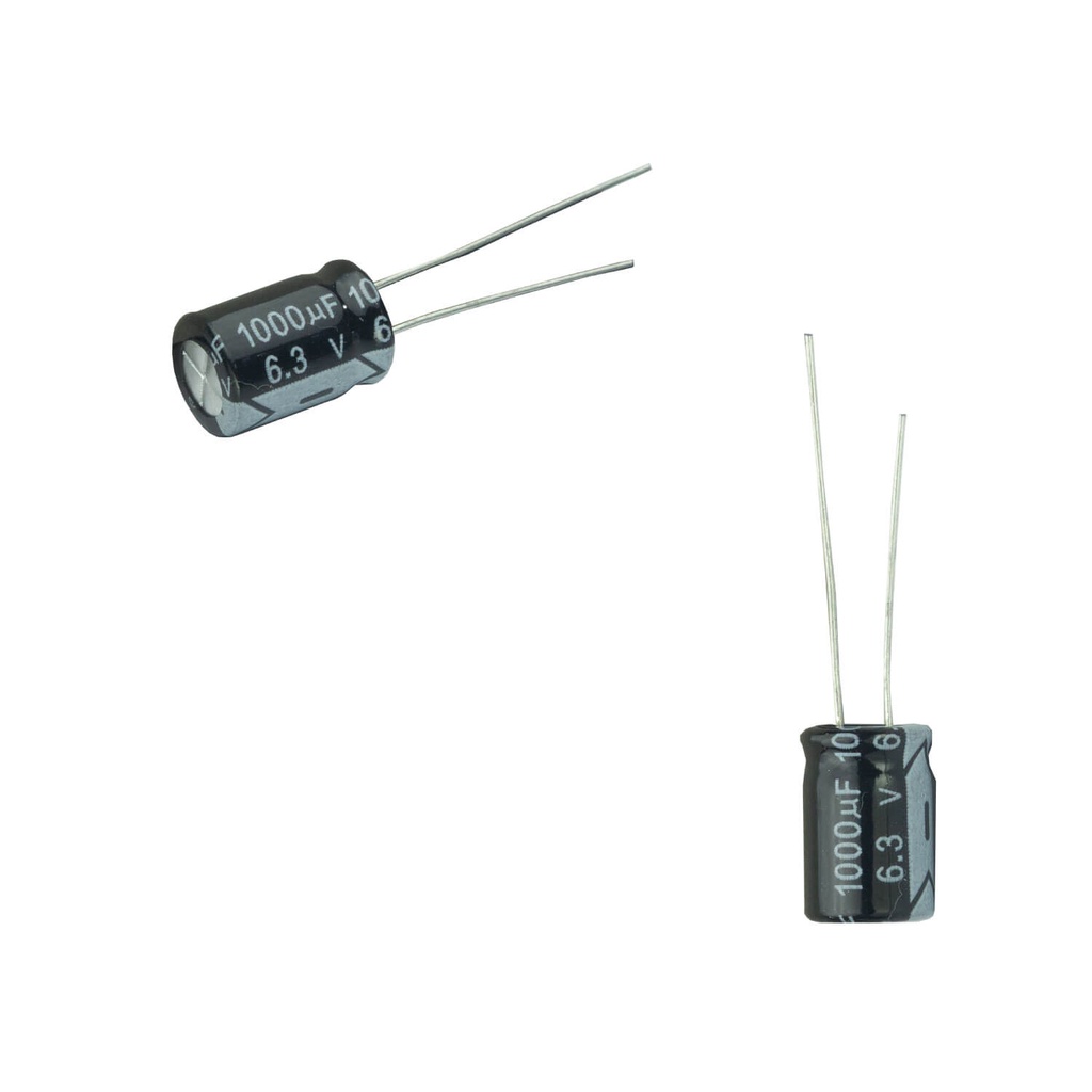 50x Capacitor Eletrolítico 1000uf x 6,3v 105º Kit c/ 50 Pçs