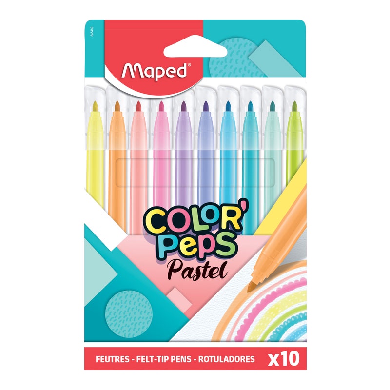 Caneta hidrográfica Color'Peps Pastel com 10 cores 845469 Maped em Oferta na Shopee