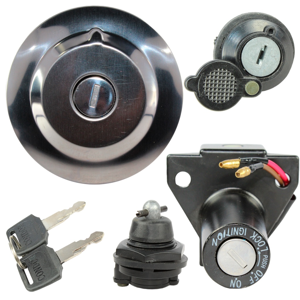 Kit conjunto travas chave ignição YS150 Fazer YBR125 YBR150 Factor XTZ125 contato tampa do tanque tampa lateral 3 peças
