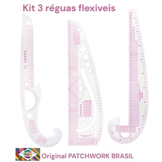 Kit De 3 Réguas Para Modelagem Flexível Patchwork,costura,corte pachwork br em Oferta na Shopee