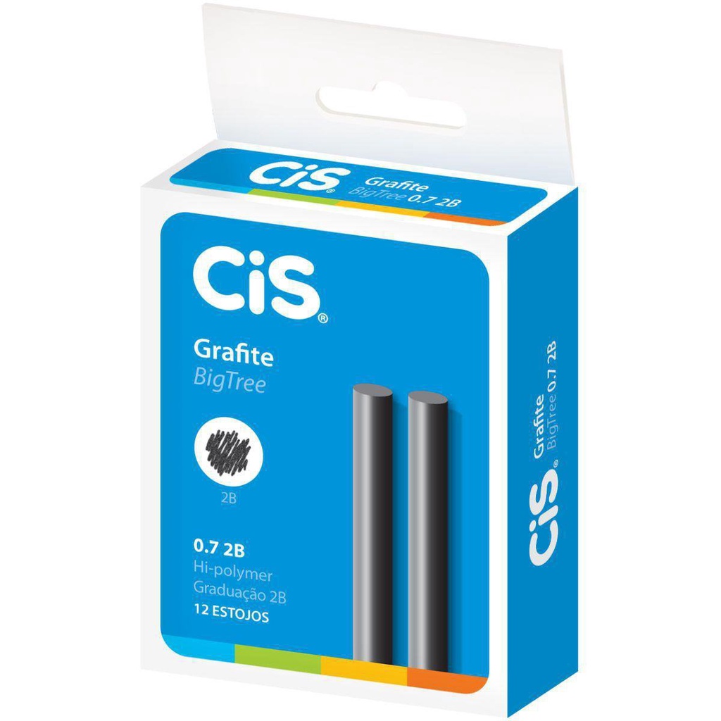 Grafite Escolar Cis BigTree 2B 0.7mm Caixa com 12 Tubos