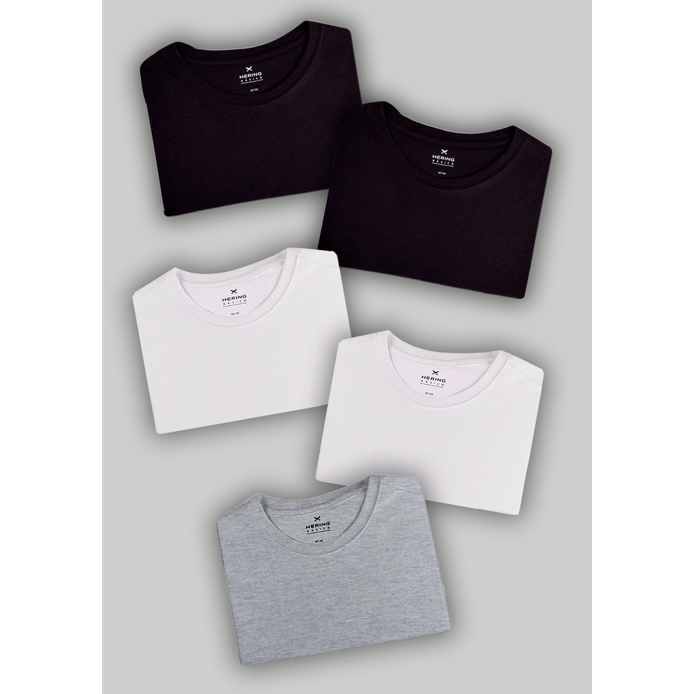 Kit Com 5 Camisetas Masculinas Básicas