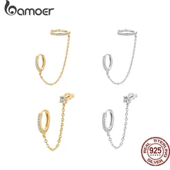 Brincos Bamoer 925 Sterling Sliver De Uma Peça Jóias Requintadas Para Mulheres