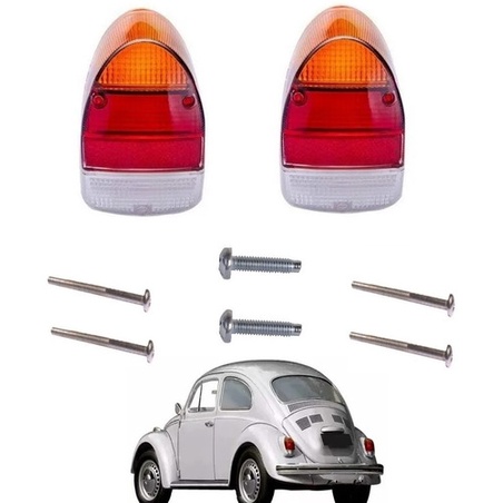 Lente + Parafuso Lanterna Traseira Fusca 1300 1500 Fuscao em Oferta na Shopee