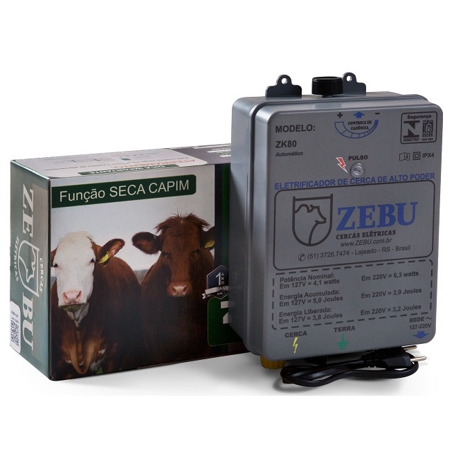 ZK80 AUT 110/220 ELETRIFICADOR DE CERCA ELETRICA RURAL ZEBU propriedade rural