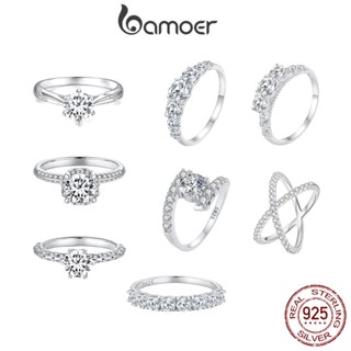 Bamoer 925 Anel De Prata Jóias Moissanita De Luxo Para Mulheres Acessórios De Casamento