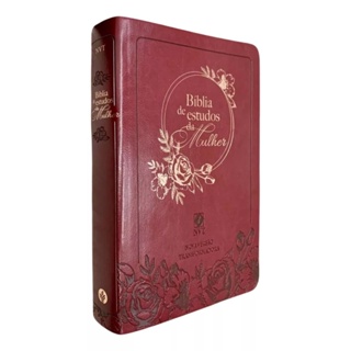 Bíblia De Estudo Da Mulher Nvt | Com Índice Lateral | Capa Luxo Vinho em Oferta na Shopee