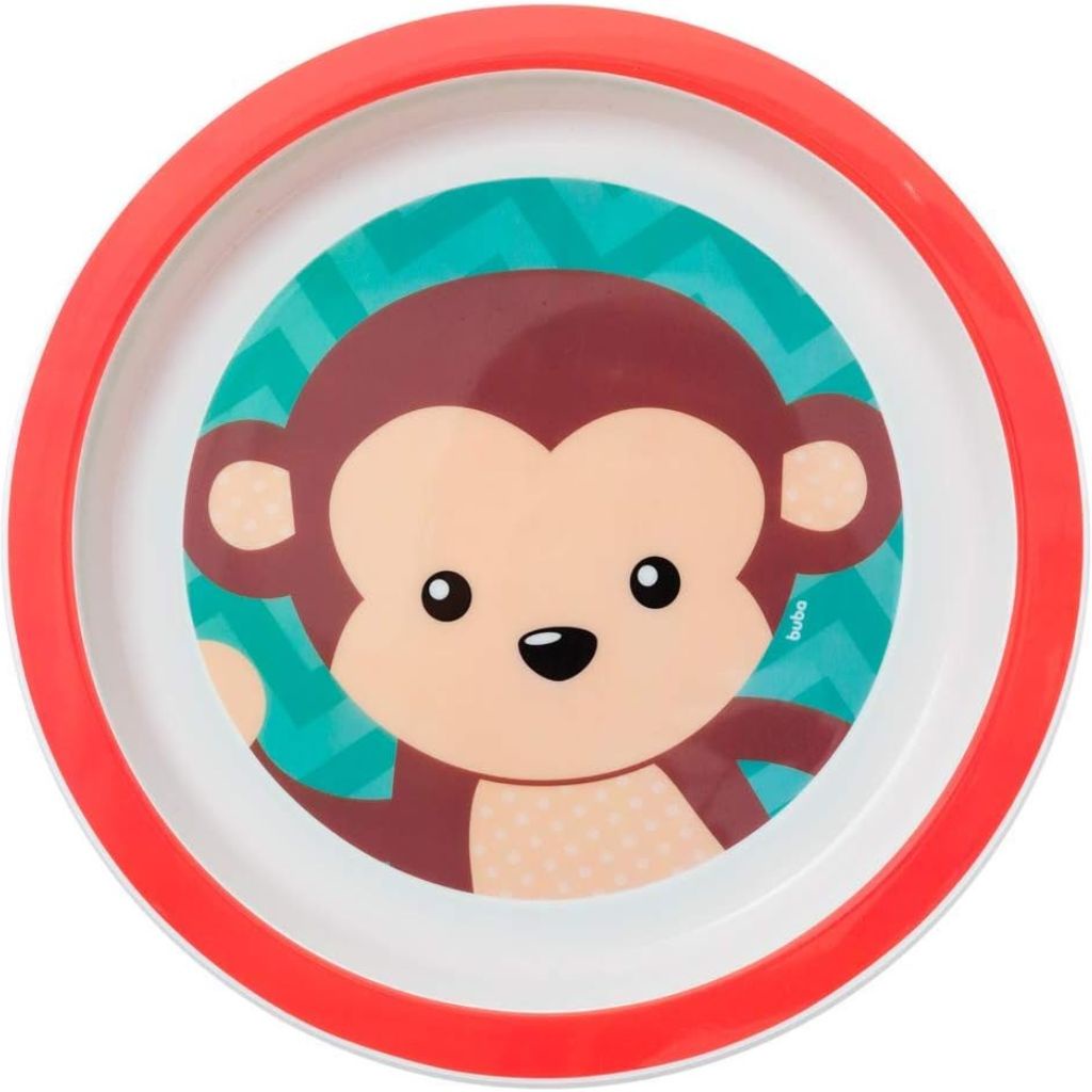 Pratinho Infantil Para Bebê Criança Animal Fun Macaco 08973 - Buba - Mom & Baby