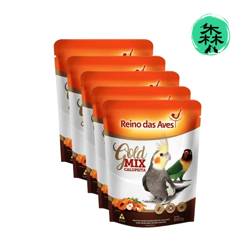 Kit Calopsita gold mix 500 g com 5 und