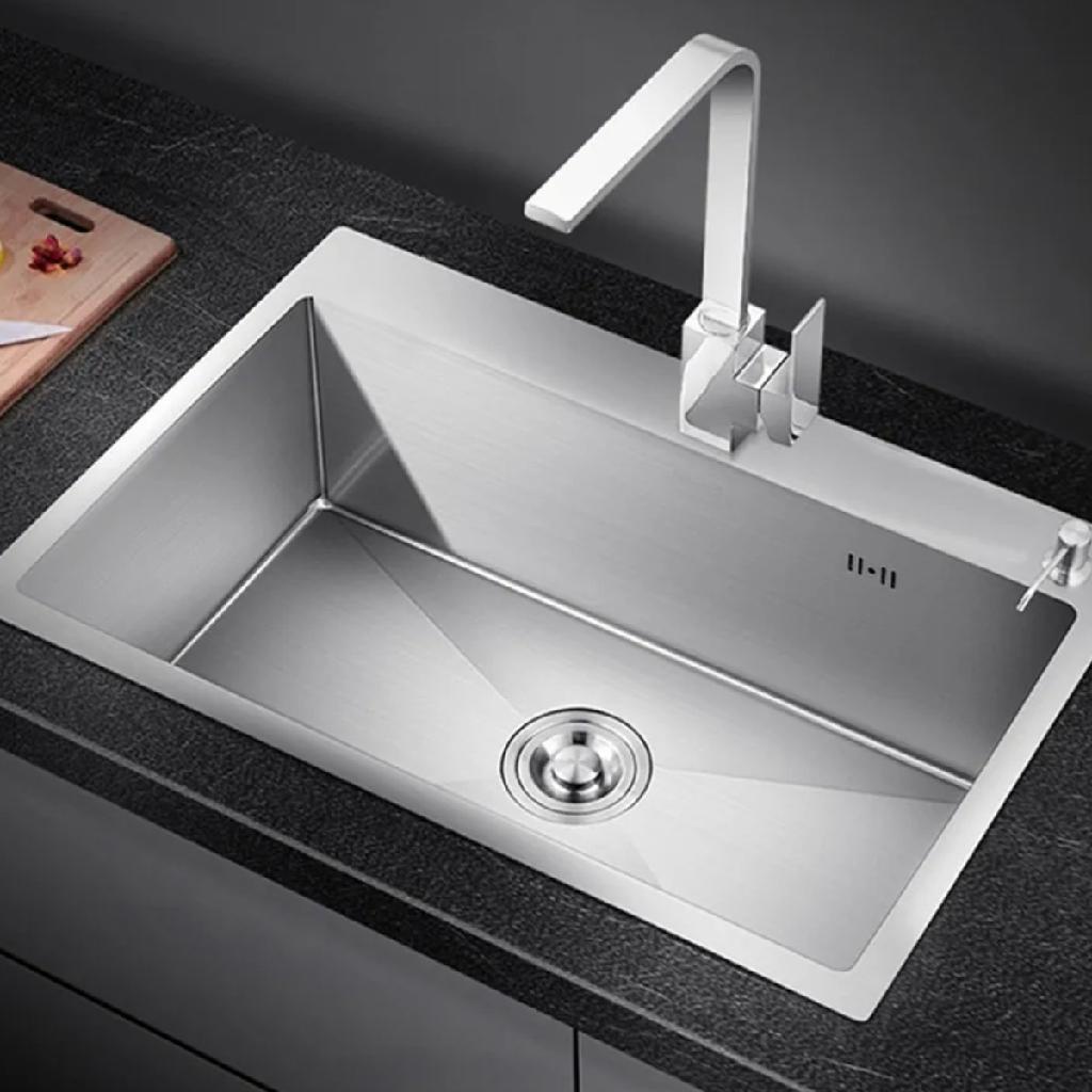 Cuba Pia Inox Prata Quadrada Cozinha Gourmet Com Torneira · foto 2