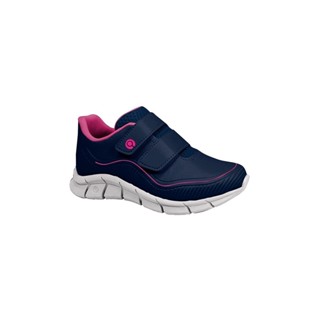 Tênis Infantil Feminino Ortopé Flex Run Calce Prático Marinho e Pink