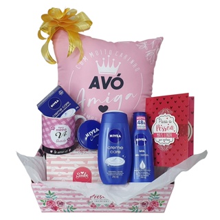 Cesta de Presente Para Avó Vó Almofada E Caneca + Kit Nivea em Oferta na Shopee