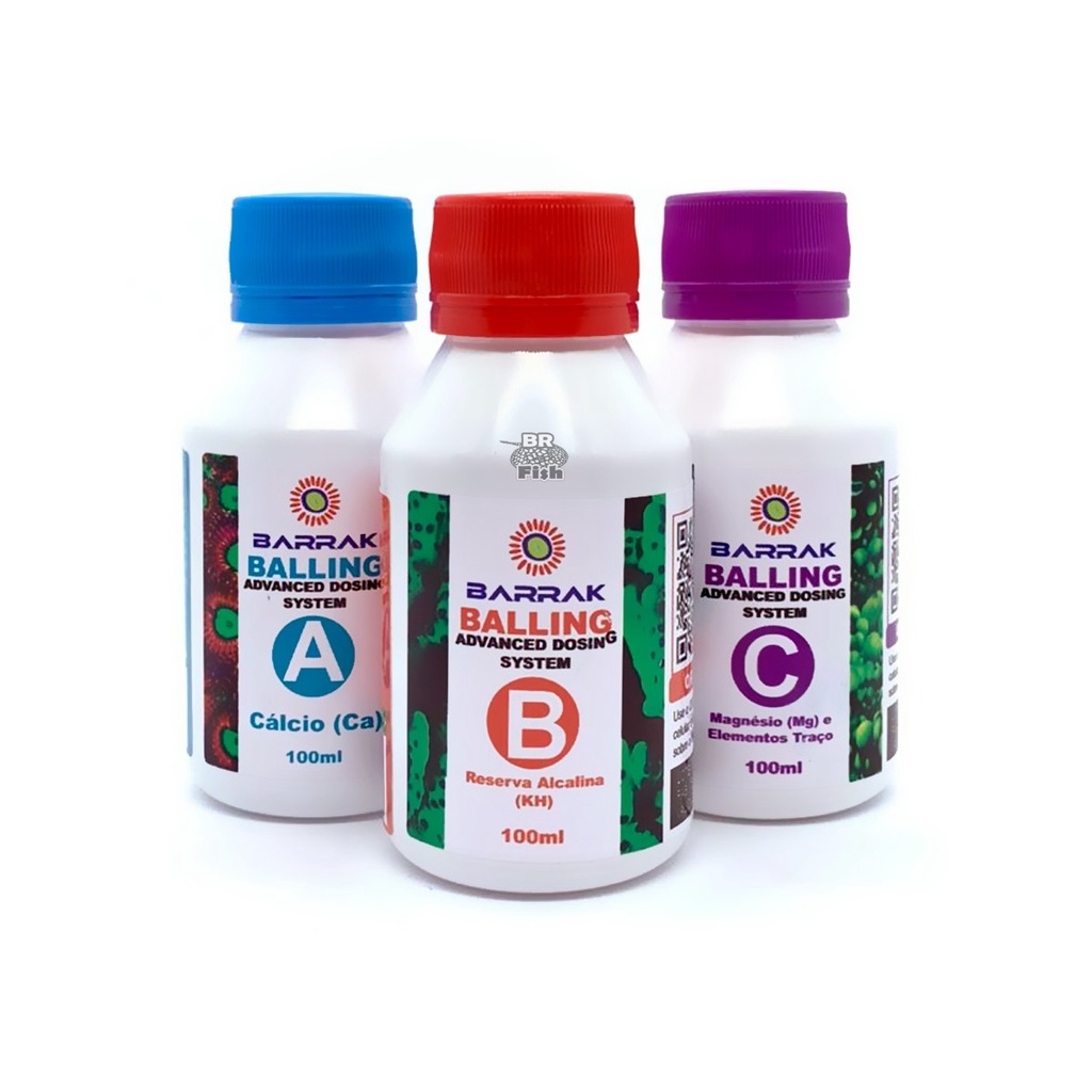 Kit Barrak Balling Nano 100ml Ca Mg Kh Aquario Marinho