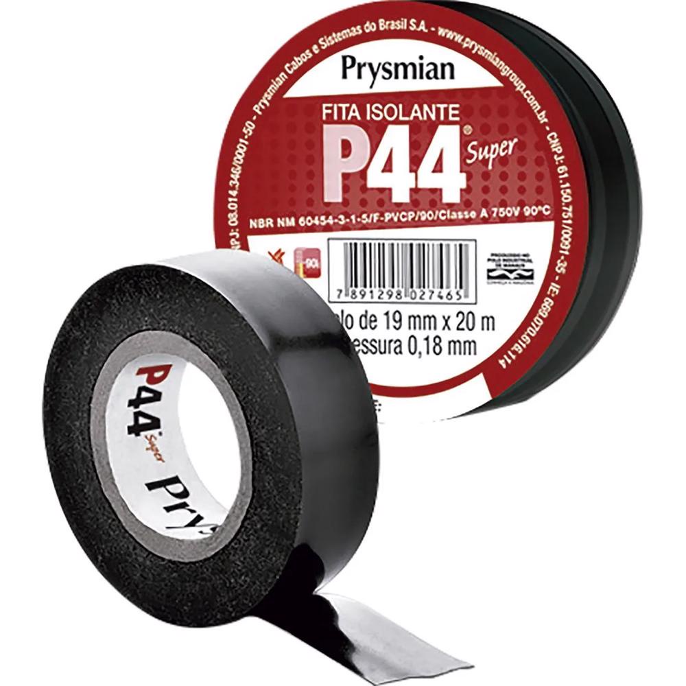 Fita Isolante 19mm X 20 Metros Preto - P44 Super - Prysmian