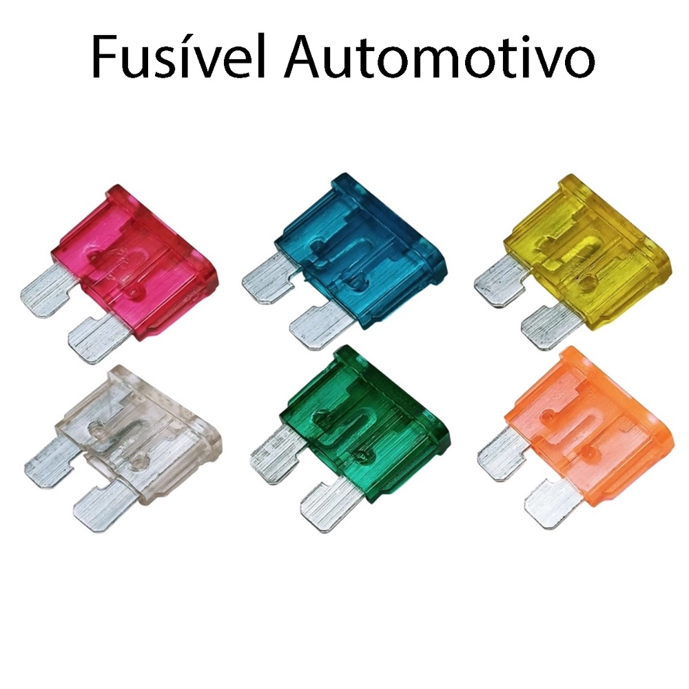 Kit Jogo De Fusível Automotivo Do 10A ao 40A Pacote Com 10 Unidades