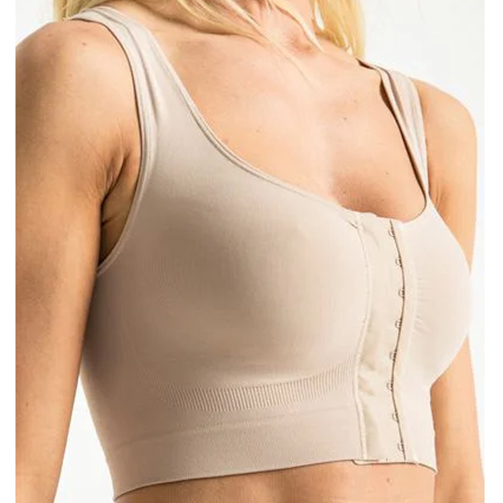 Sutia  Pos Cirurgico DelRio 4001 Sem Costura Sustentaçao Abertura Frontal Busto Anatomico