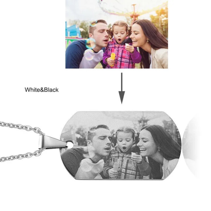 Vnox Personalizar Foto Personalizada Mulher Inicial Homem Colar Pingente Cão Tag Presente De Aniversário De Casamento Jóias De Aço Inoxidável em Oferta na Shopee
