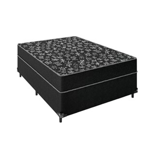 Cama Box Viúva Conjugada Ortopédica Espuma D23 - Suede Preto - 52x128x188cm