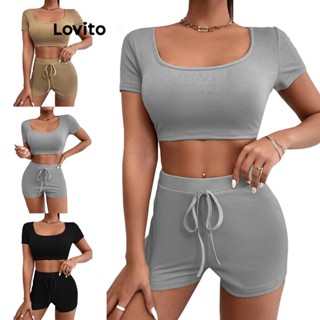 Lovito Conjunto Esportivo Esportivo Liso Com Cadarço Para Mulheres LNL43187