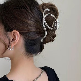 Lovito Grampos De Cabelo Casuais De Metal Geométrico Para Mulheres LFA13538