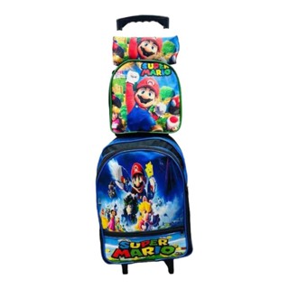 Kit Escolar Mochila + Lancheira + Estojo Super Mario