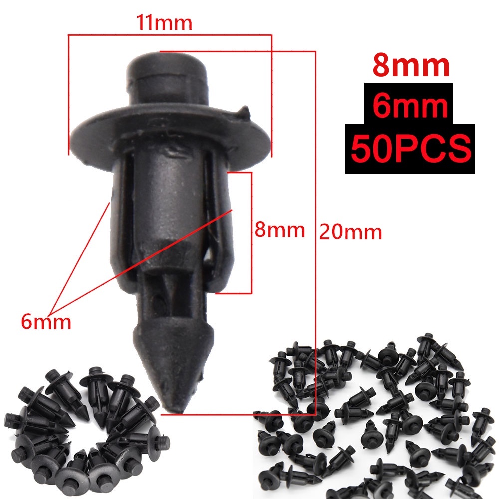 (Estoque Pronto) 50/100pcs Motor NMAX AEROX Clipes Rebites Plásticos Rebite Y15 R25 R15 RS150 LC135 NVX XMAX VARIO VF3i RFS150 Ferramenta De Molde Para Painel De Pino De Retentor