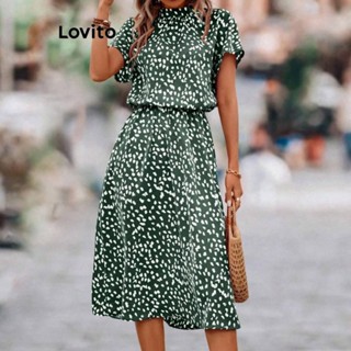 Lovito Vestido Plissado Floral Ditsy Elegante Para Mulheres LBL07102