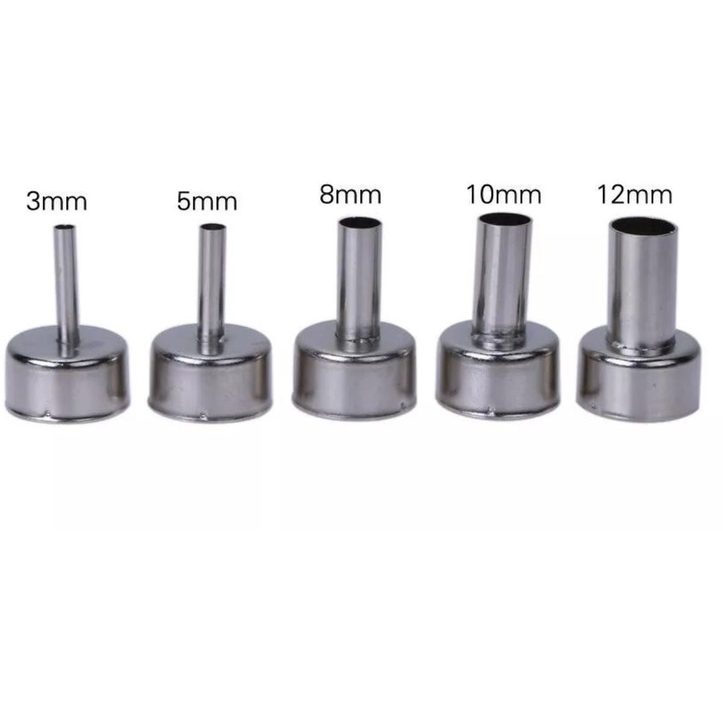 Kit 5 Bico 3 5 8 10 e 12mm bicos  para Soprador Estação Solda Yaxun Aida hakko hikari  878 886d 881d  858