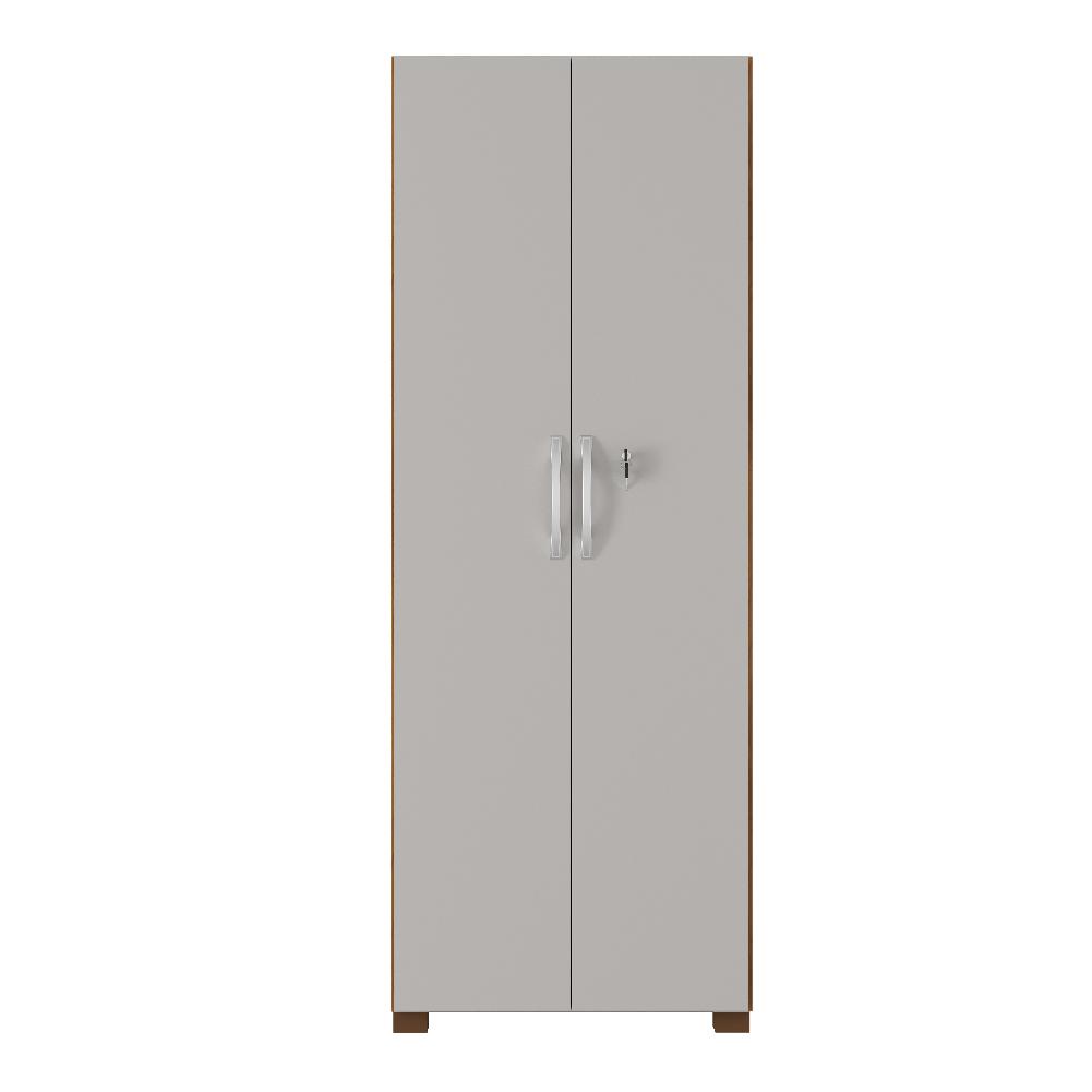 Armário Multiuso Com Chave 2 Portas Chicago Notável Freijó / Off White - Home & Living