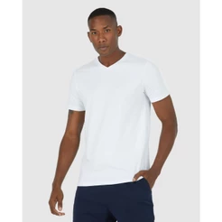 Camiseta Básica Masculina Gola V Em Algodão