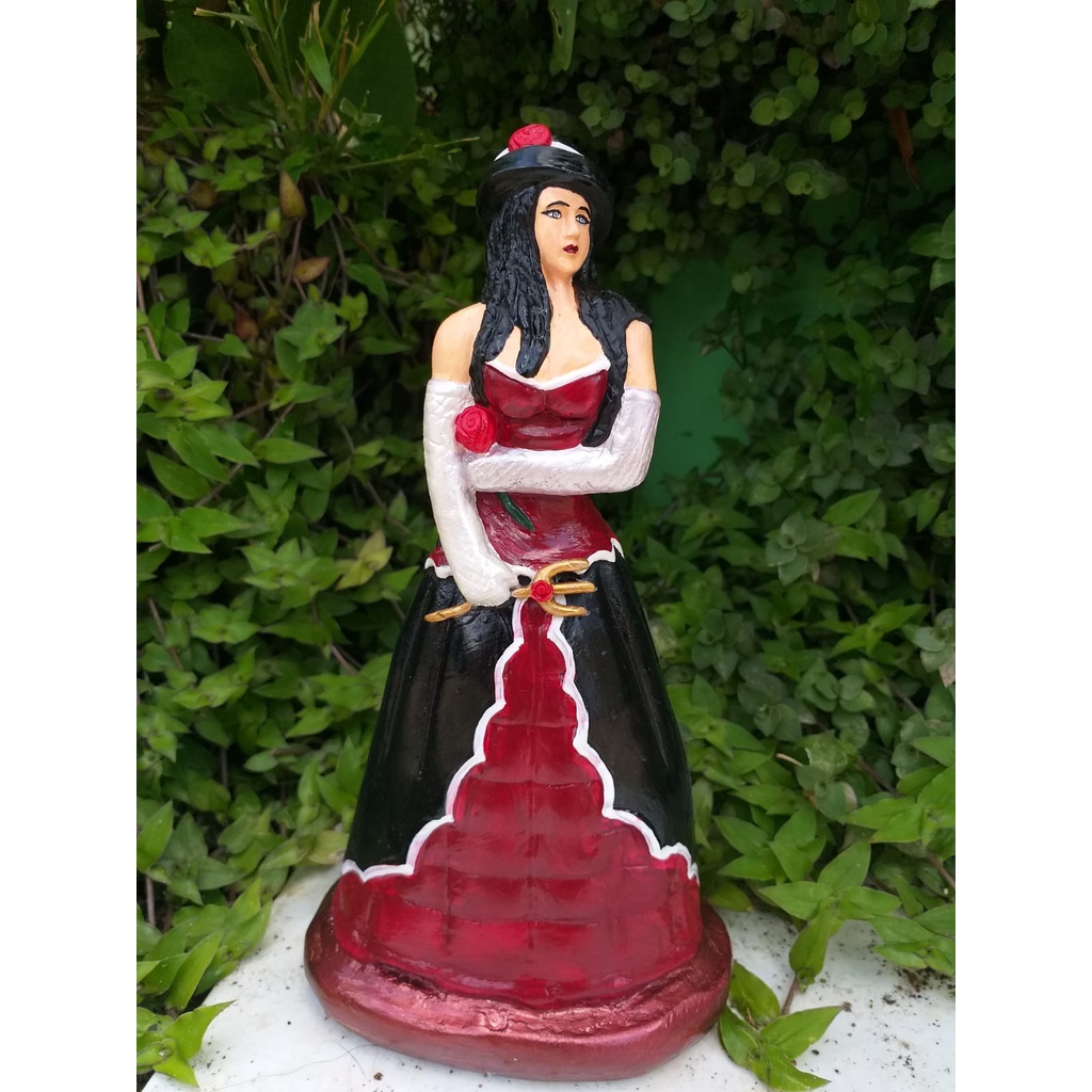 ESCULTURA IMAGEM POMBA GIRA DO CABARÉ EM GESSO 23 CM